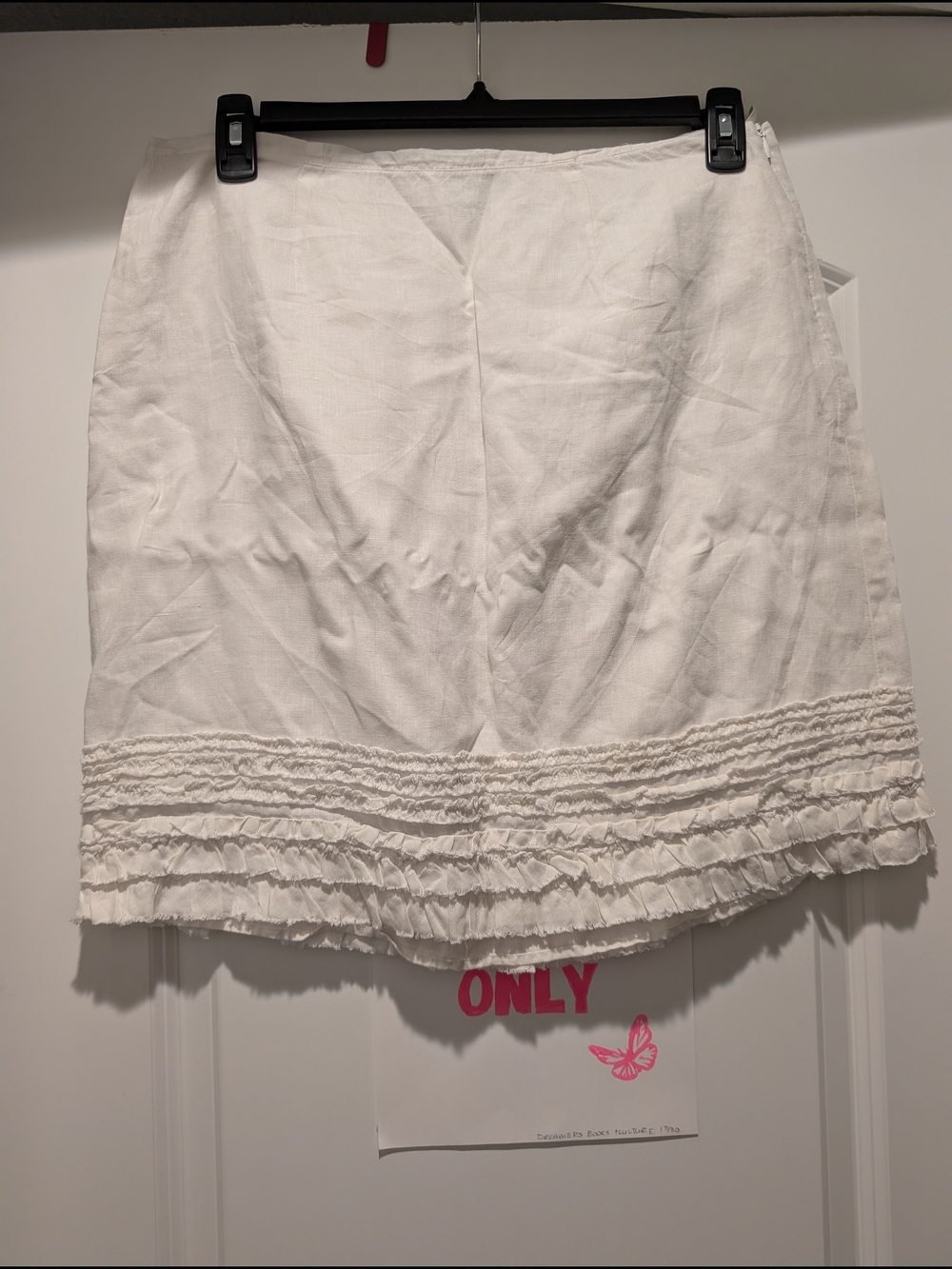 Tommy Bahama White Ruffle-Trim Mini Skirt
